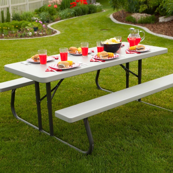 Lifetime Folding Plastic Picnic Tables 6 ft, 8ft, With Bench