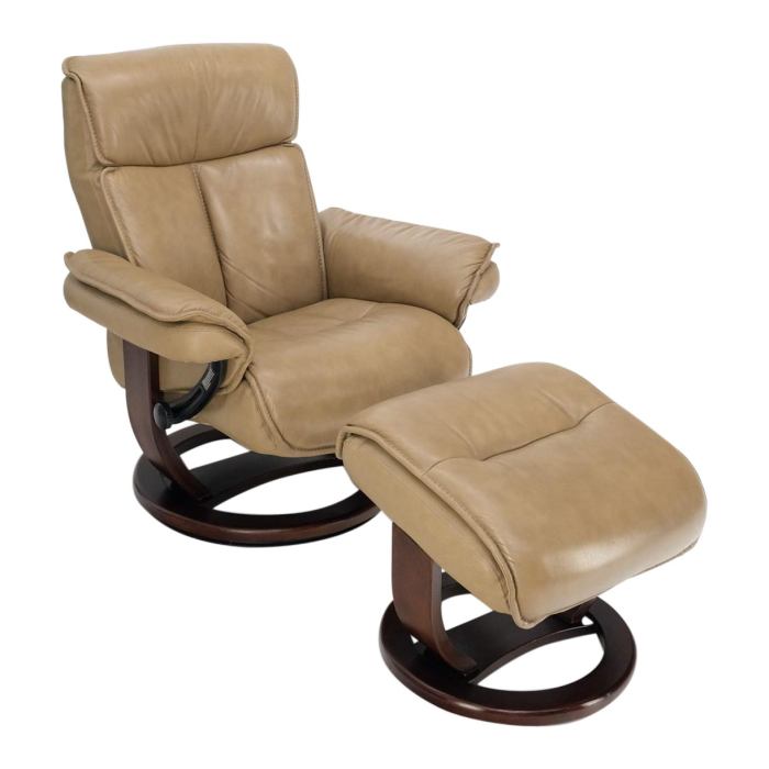 Leather recliner chair furniture with ottoman