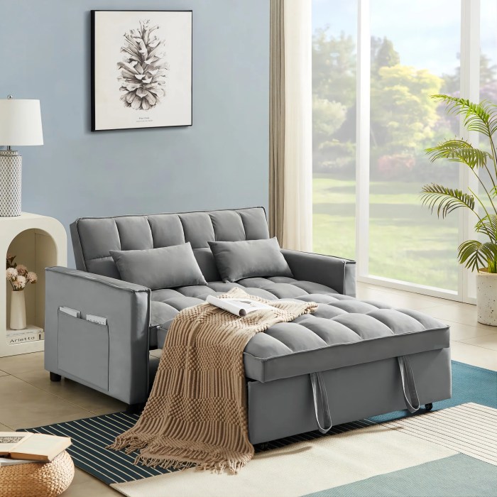 Plush sofa bed furniture for guest rooms