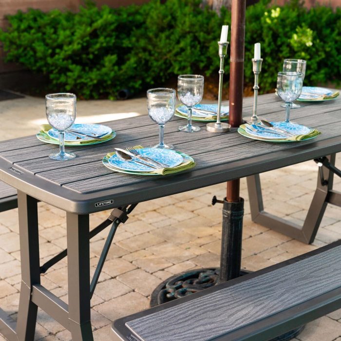 Foldable picnic table furniture for patios