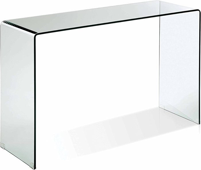 Neos Modern Bent Glass Entryway Console Table, 43, Philippines | Ubuy Modern glass console table furniture for entryways
