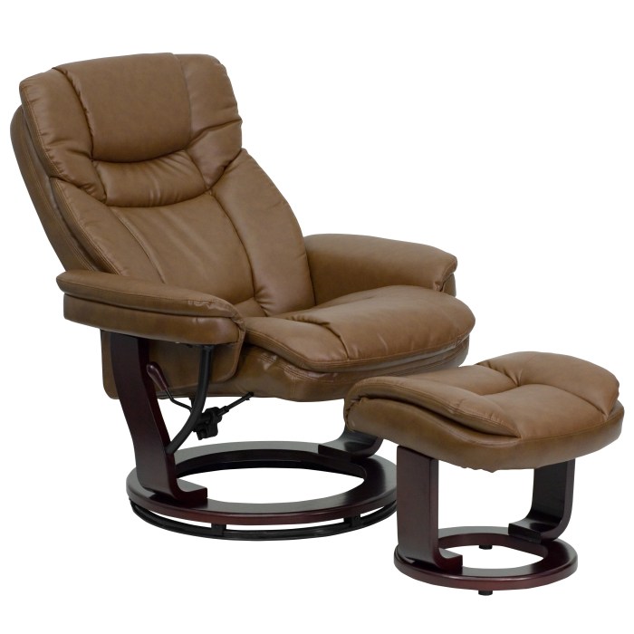 Oslo Merlot Burgundy Top Grain Leather Swivel Recliner with Ottoman ... Leather recliner chair furniture with ottoman