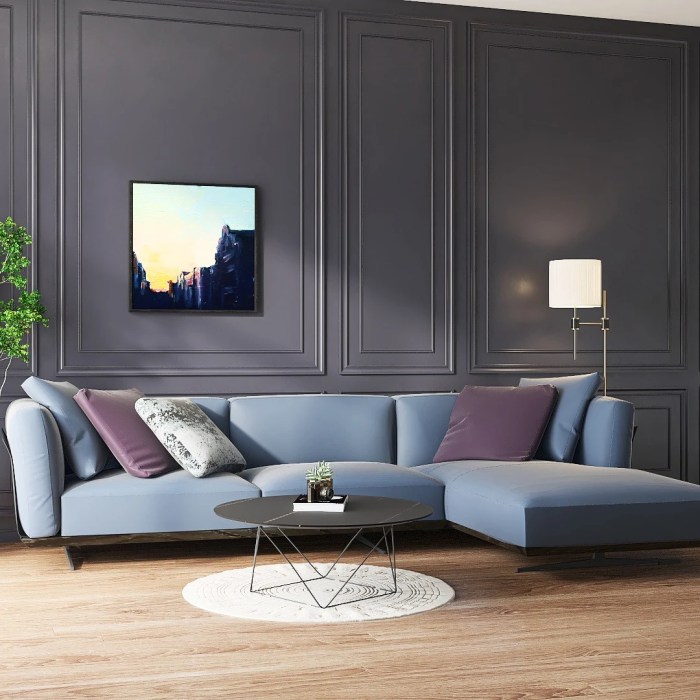 Modern living room furniture set with sofa and coffee table