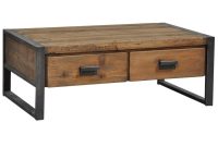 Industrial Wood Coffee Table with Drawer Industrial loft coffee table furniture with drawers