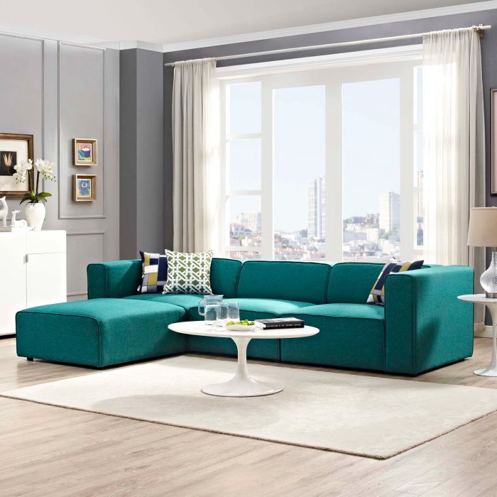 Modern living room furniture set with sofa and coffee table