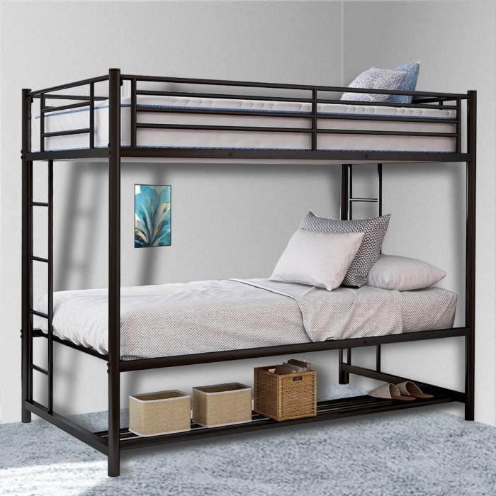 Metal Bunk Bed With Desk Metal frame bunk bed furniture with desk