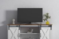 Amazon.com: Farmhouse TV Stand with Sliding Barn Doors and Adjustable ... Farmhouse TV stand furniture with sliding barn doors