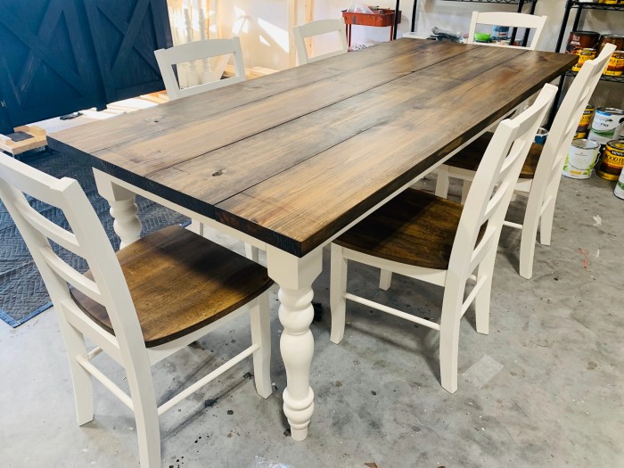 Rustic dining room furniture with farmhouse table
