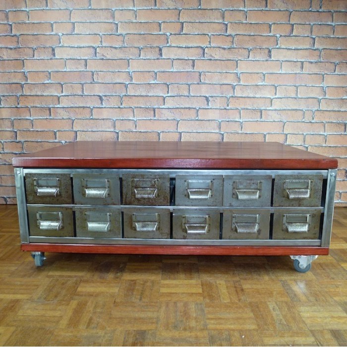 Vaughn Industrial Loft Brass Accent Shagreen 2 Drawer Rectangular ... Vaughn Industrial Loft Brass Accent Shagreen 2 Drawer Rectangular ...