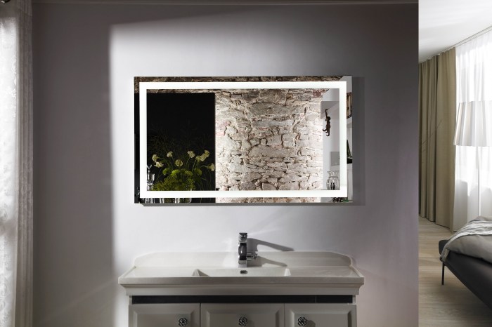 Mirrored bathroom vanity furniture with lights