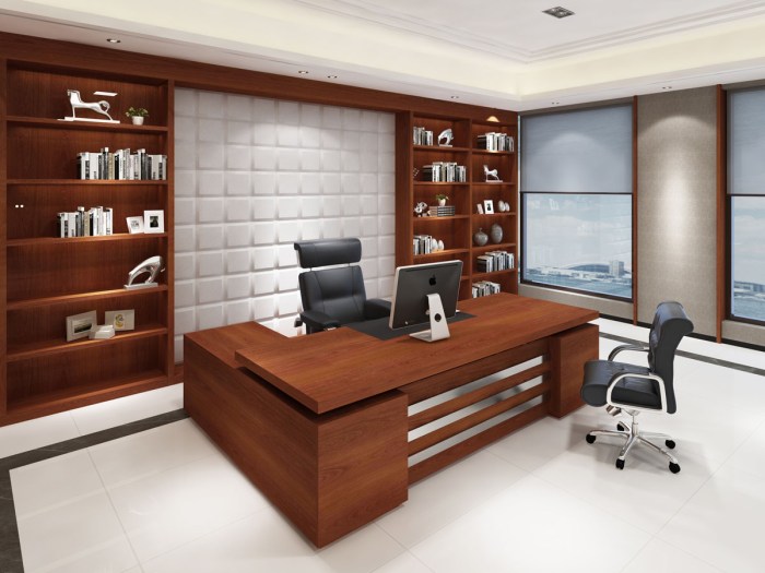 Luxury office desk and chair furniture combo
