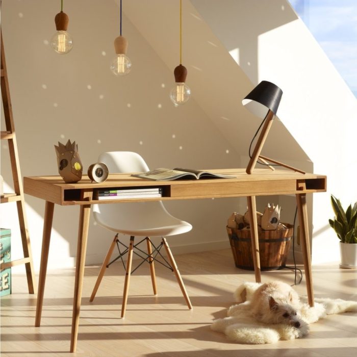 Scandinavian style bookshelf and desk furniture