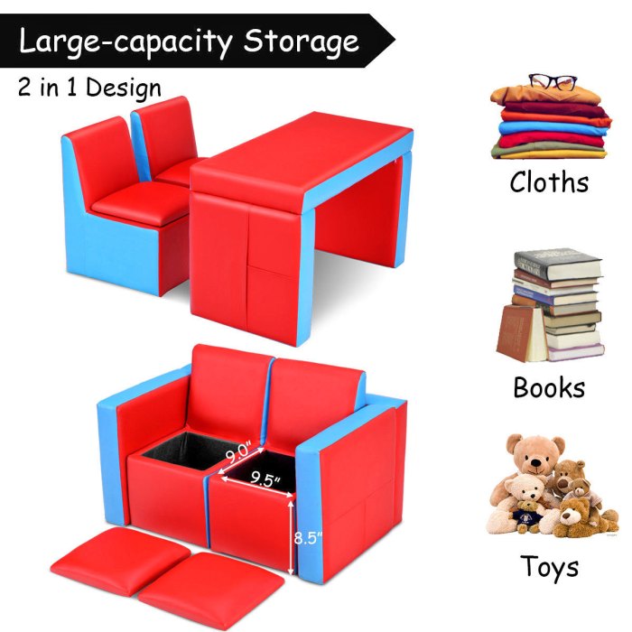 Durable children’s furniture set with storage